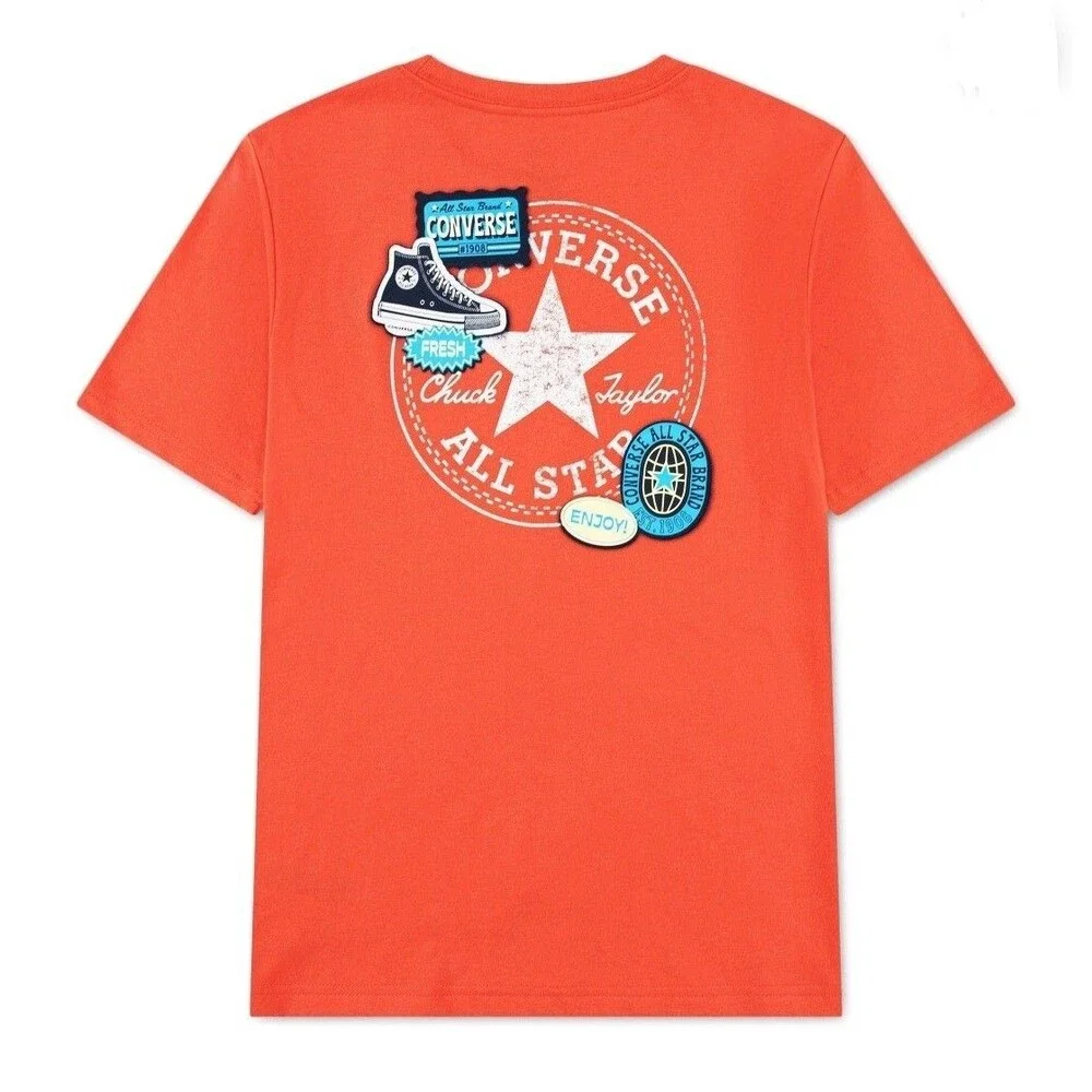 Converse Boys T Shirt Size 8 Medium Orange Chuck Taylor All Star Graphic Top NWT